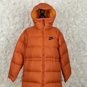Nike Reversible Orange Puffer Stadium Jacket, Large/X-large